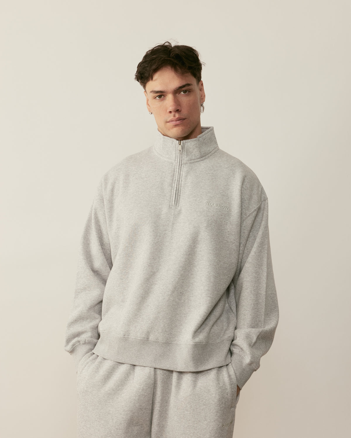 Core Essentials 1/4 Zip Pullover | Heather Grey