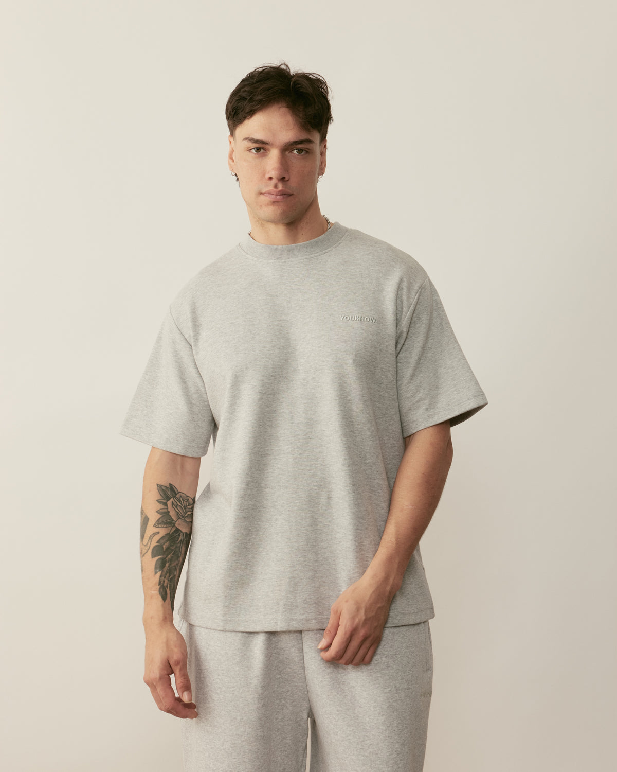 Core Essentials Relaxed Tee | Heather Grey