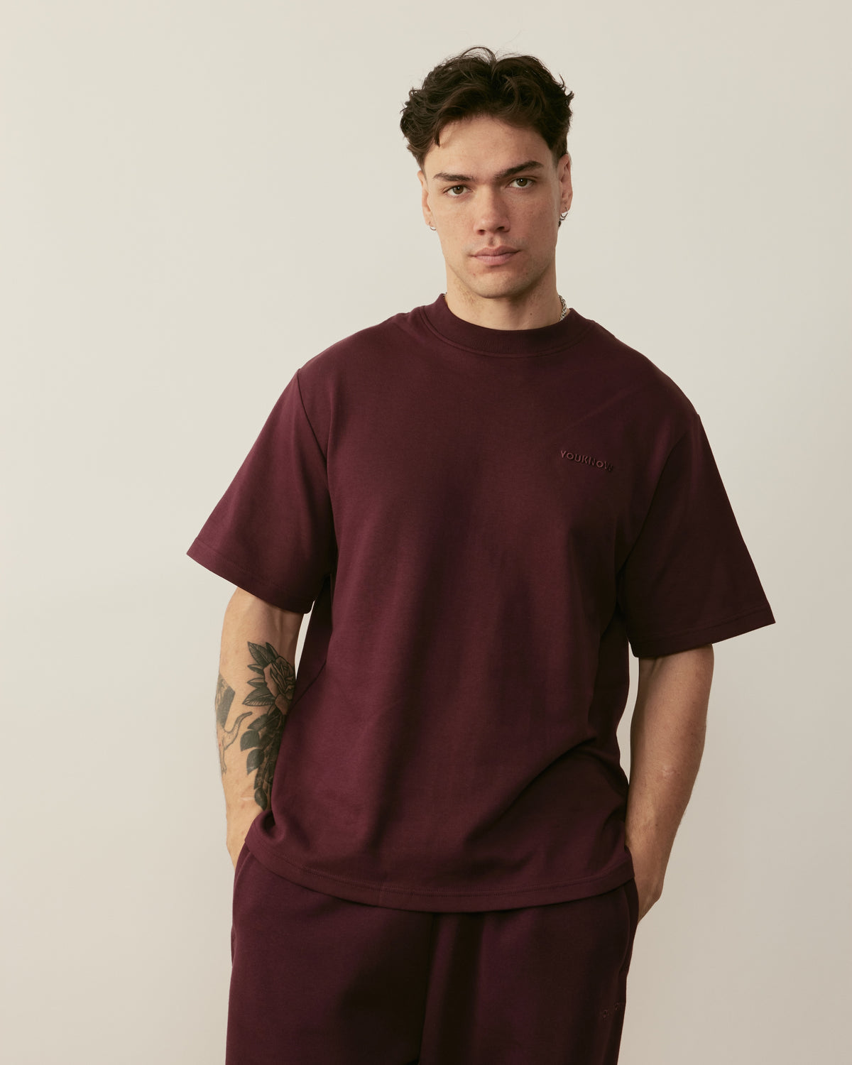 Core Essentials Relaxed Tee | Burgundy