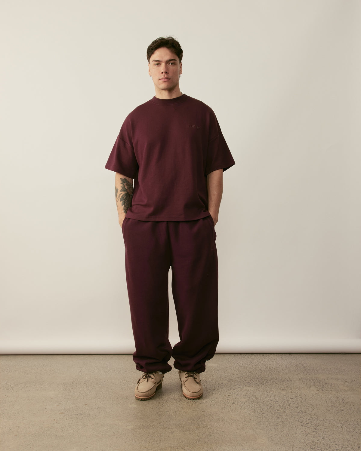 Core Essentials Cuffed Sweatpants | Burgundy