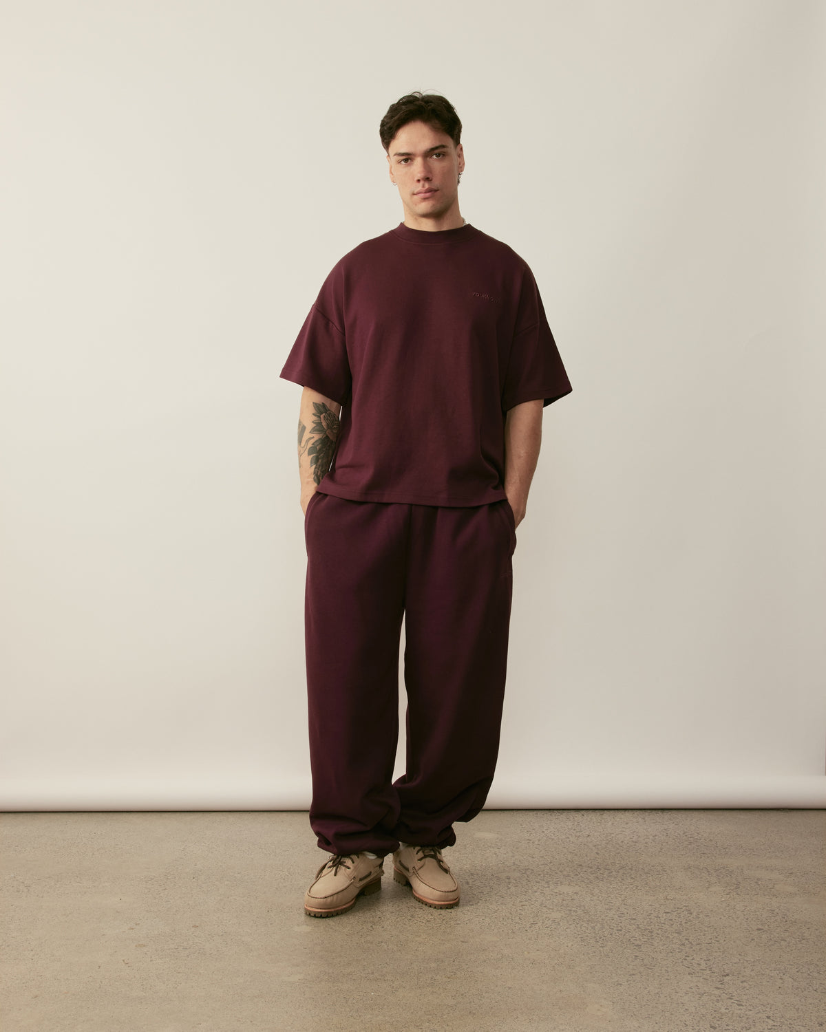 Core Essentials Box Tee | Burgundy-5