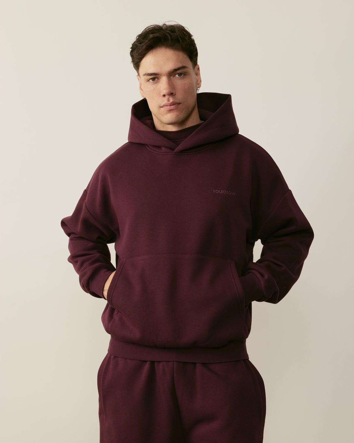 Core Essentials Relaxed Hoodie | Burgundy-4
