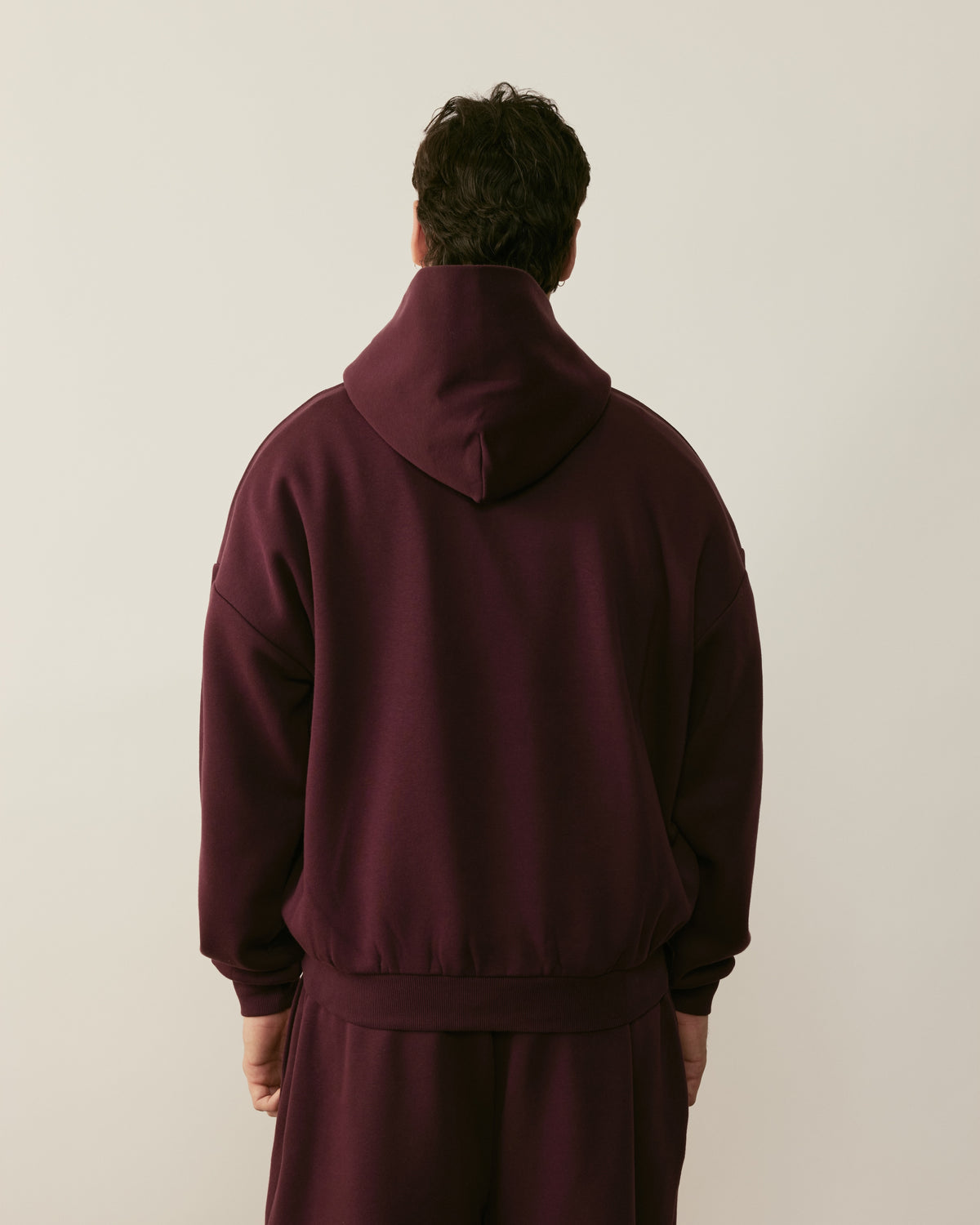 Core Essentials Relaxed Hoodie | Burgundy-5