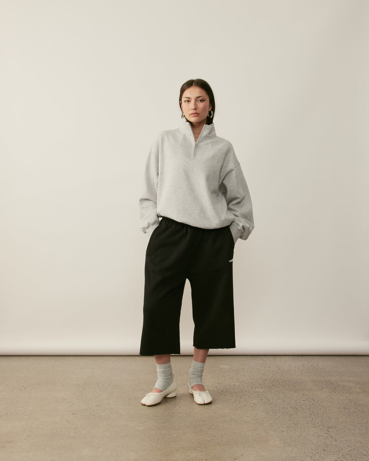 Core Essentials 1/4 Zip Pullover | Heather Grey-5