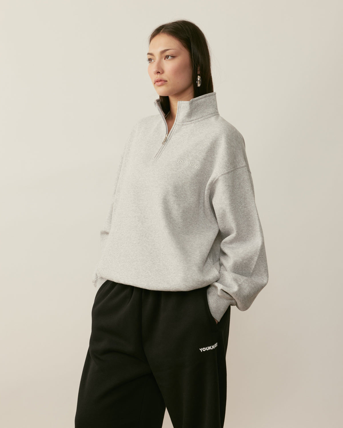 Core Essentials 1/4 Zip Pullover | Heather Grey-4