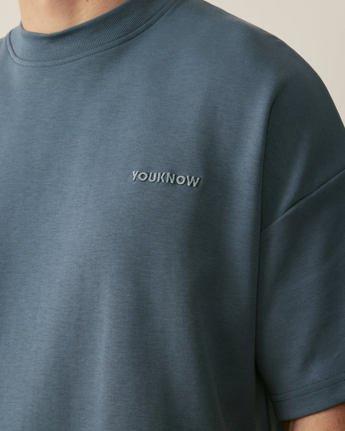 Core Essentials Box Tee | Dusty Blue-4