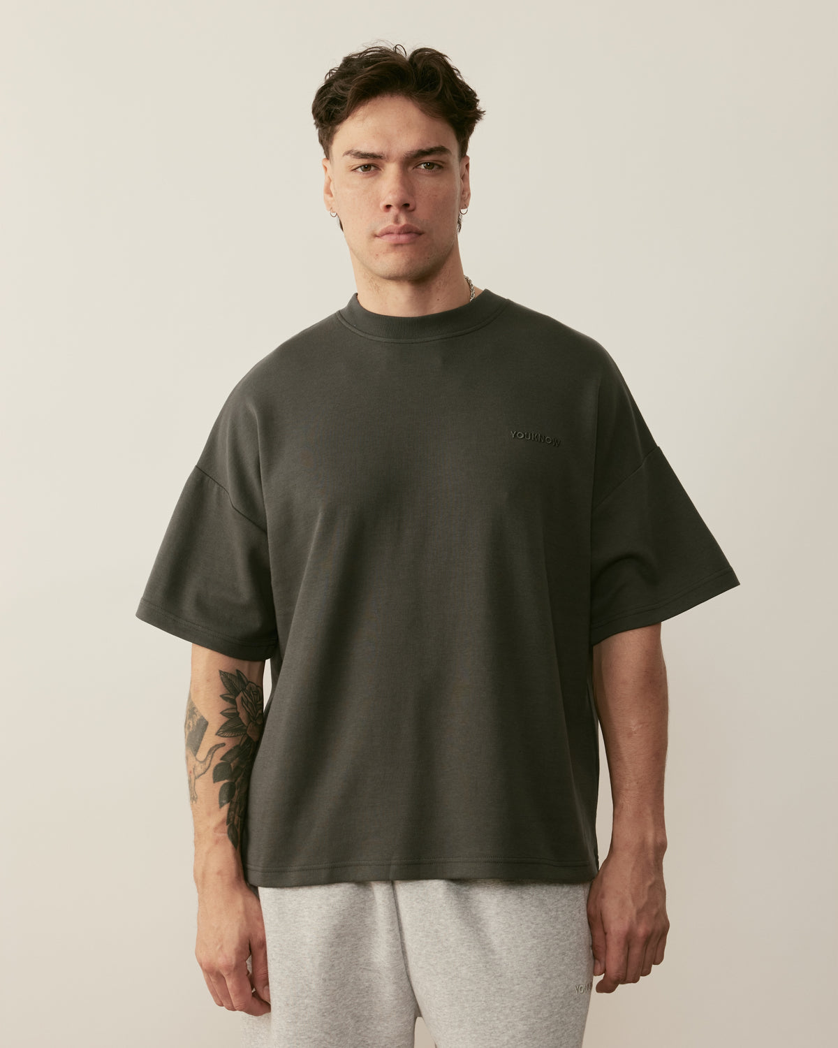 Core Essentials Box Tee | Steel