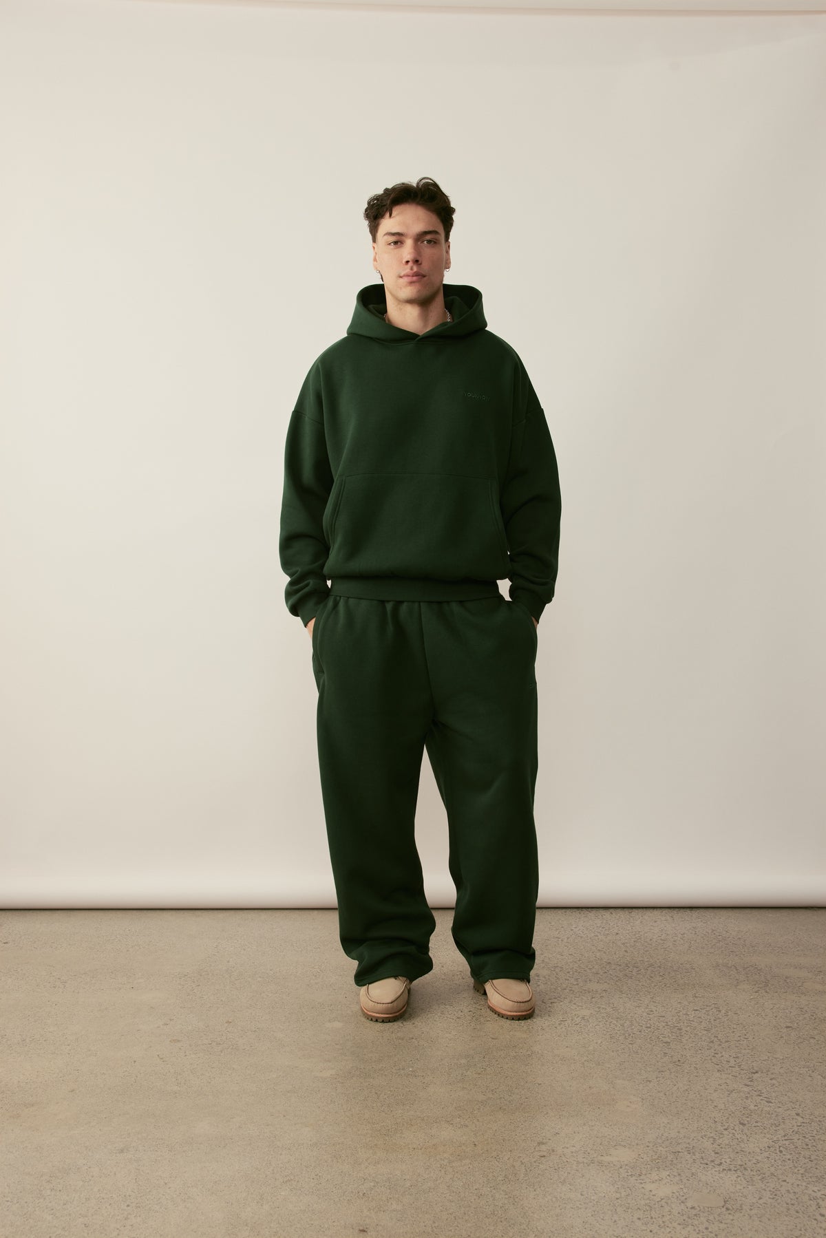 Core Essentials Wide Leg Pants | Forest Green