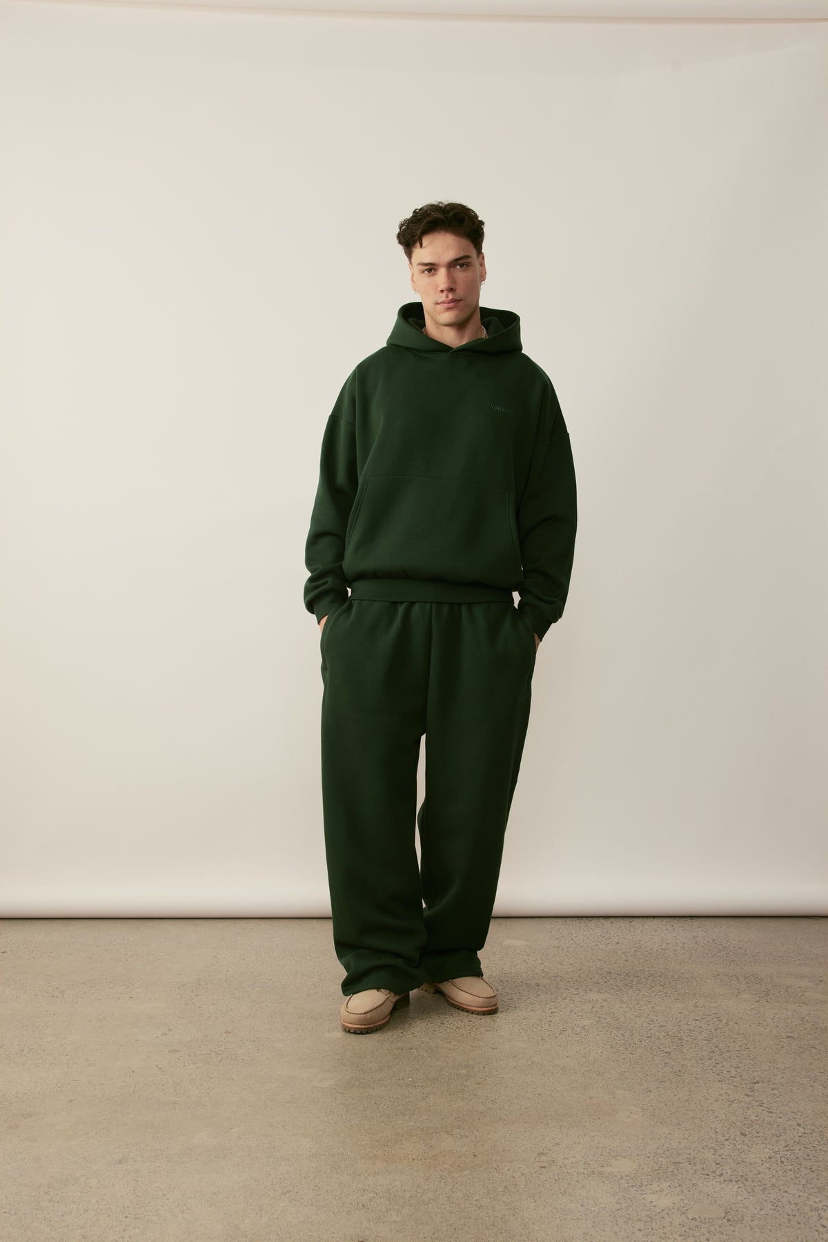 Core Essentials Wide Leg Pants | Forest Green-6