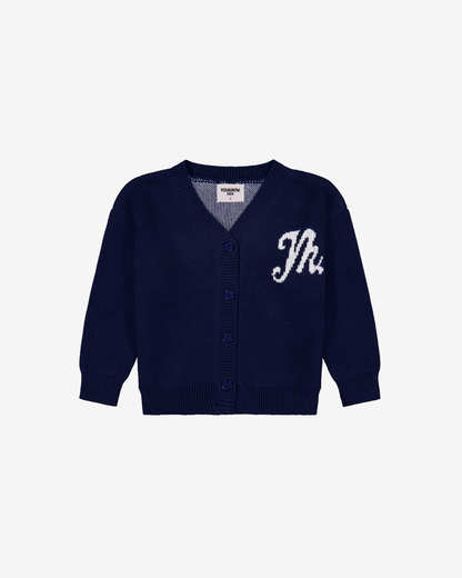 Kids Cotton Knit Cardigan | Navy