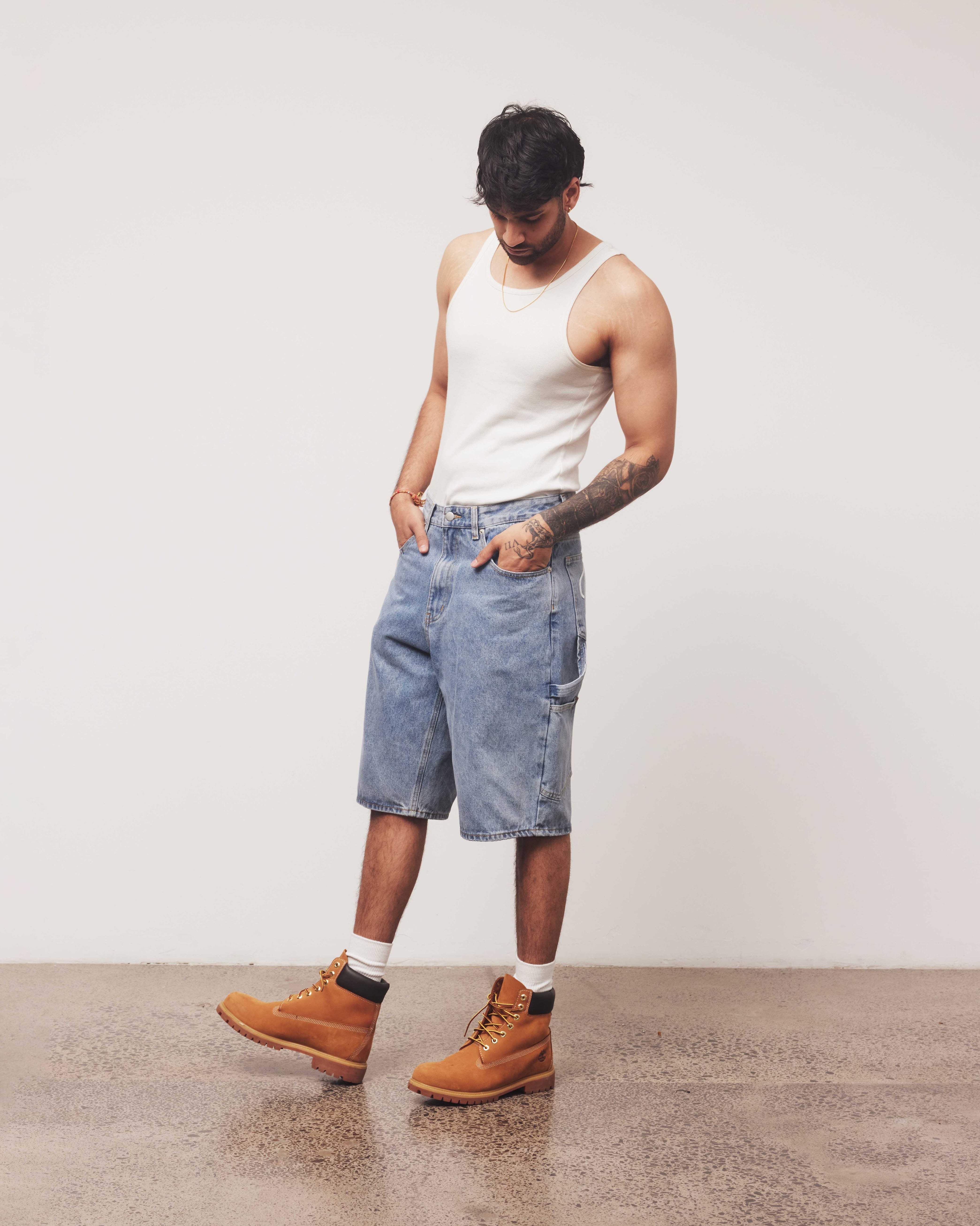 Denim Jorts | Light Wash-5