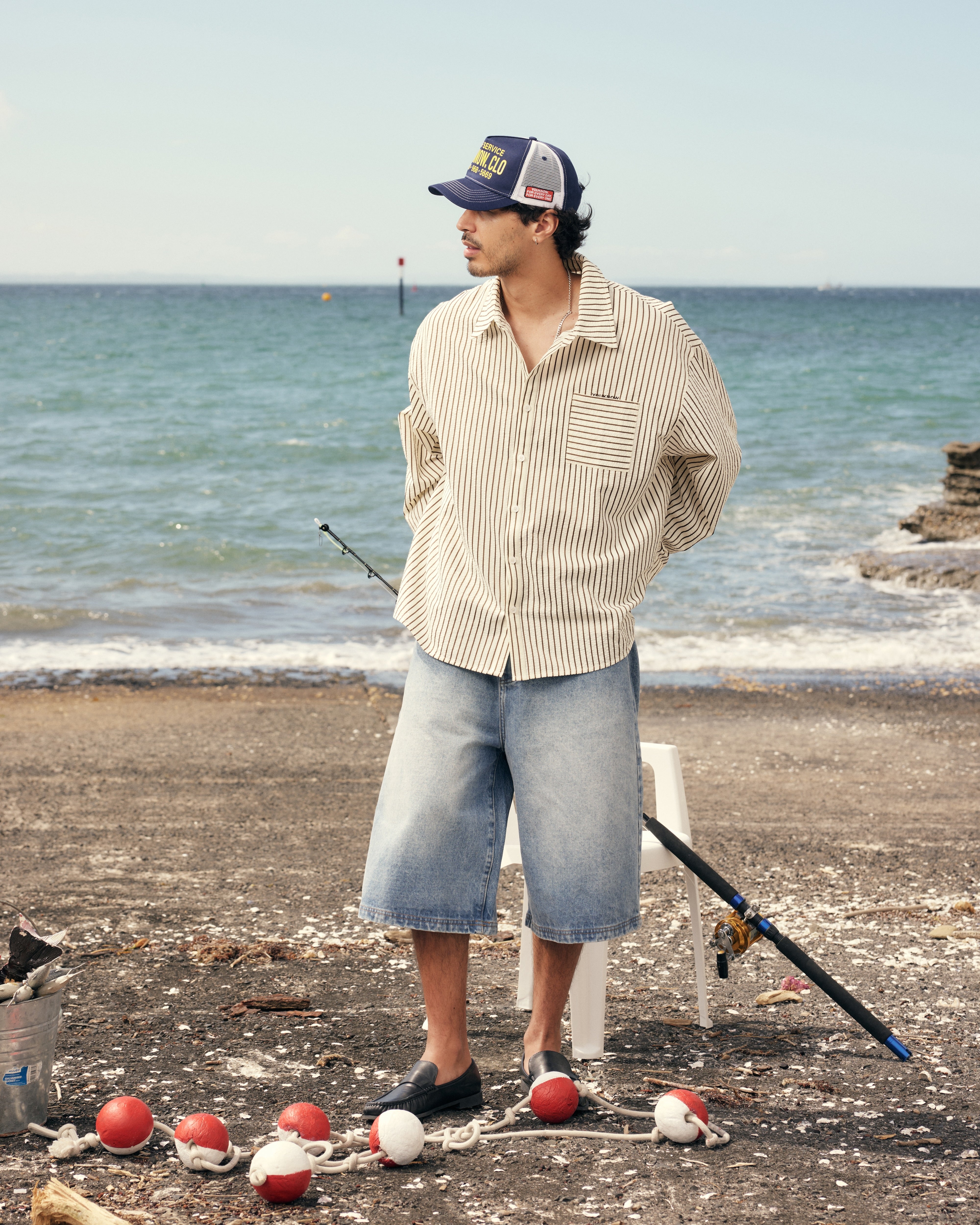 Seersucker Contrast Stripe Shirt | Brown Stripe