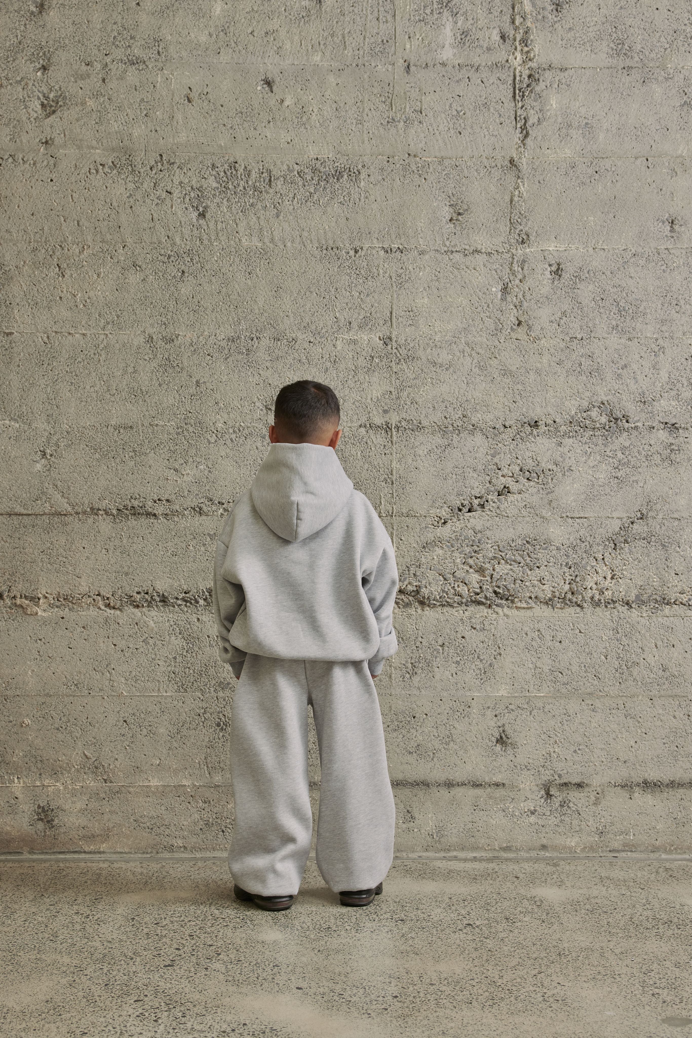 Kids Core Cuffed Sweatpants | GREY MARLE-3