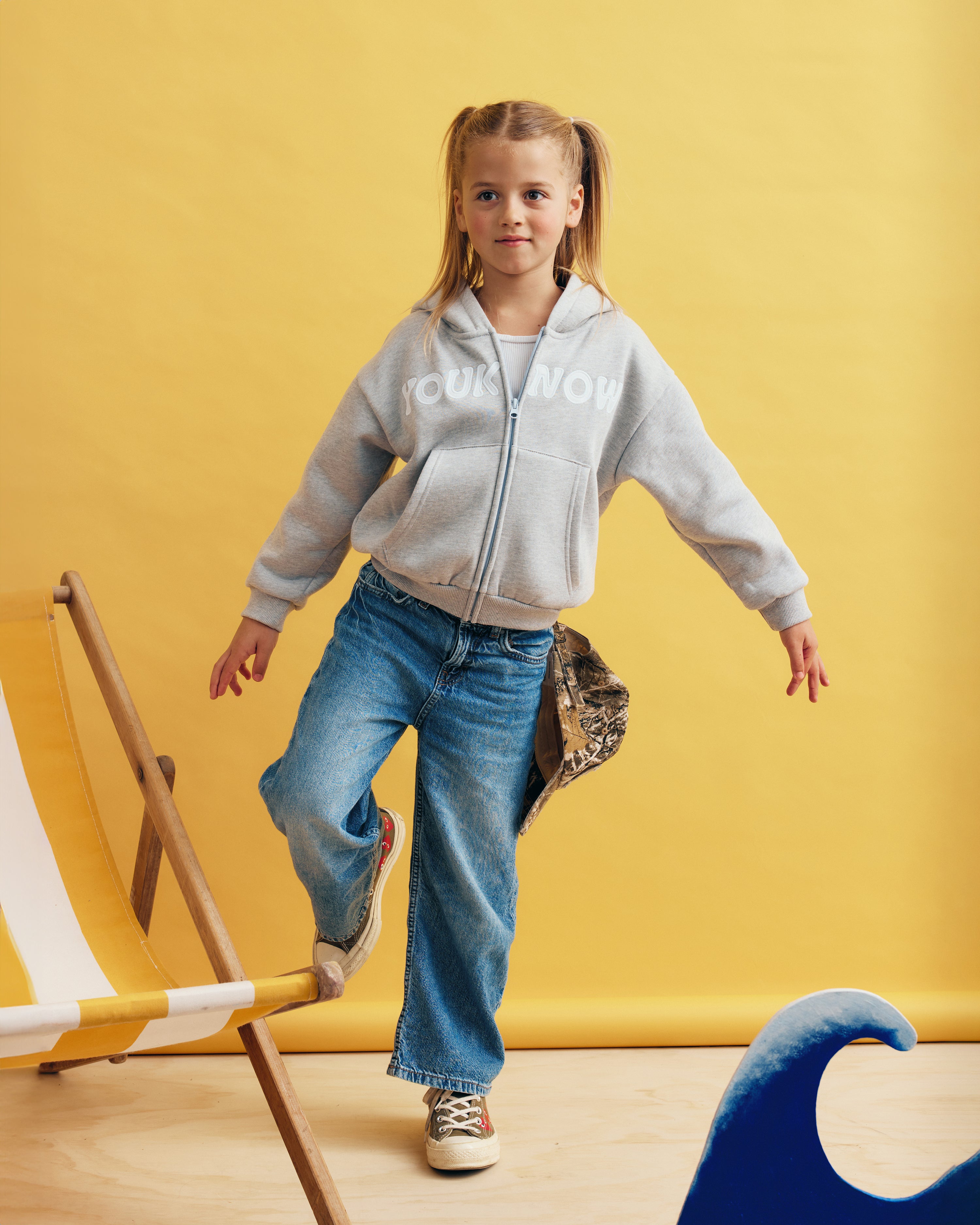 Kids Bones Zip Up | GREY MARLE