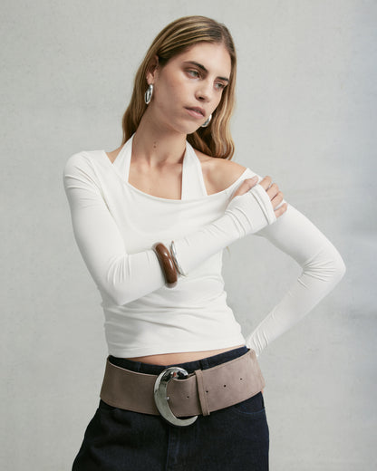 Nothing Layered Halter Longsleeve | Cloud White