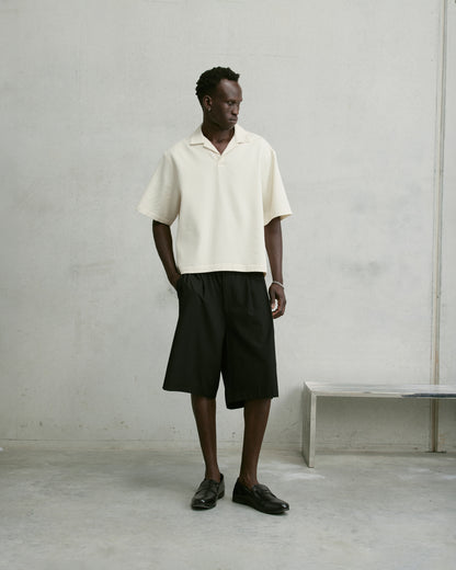 Nothing Boxy Pintuck Polo | Ecru