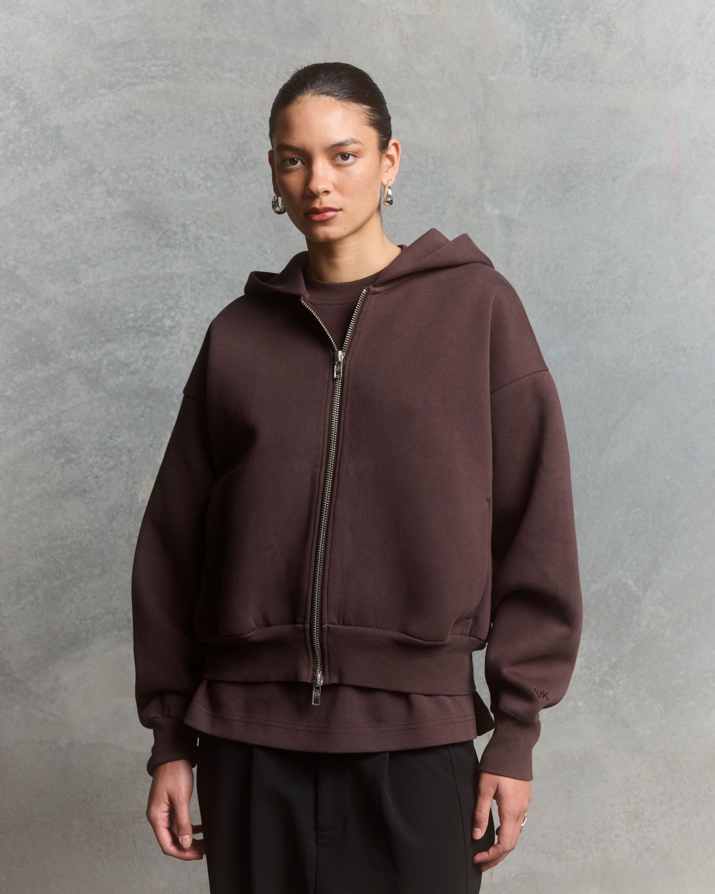 Nothing Form Zip-Up Hoodie | Coffee Bean