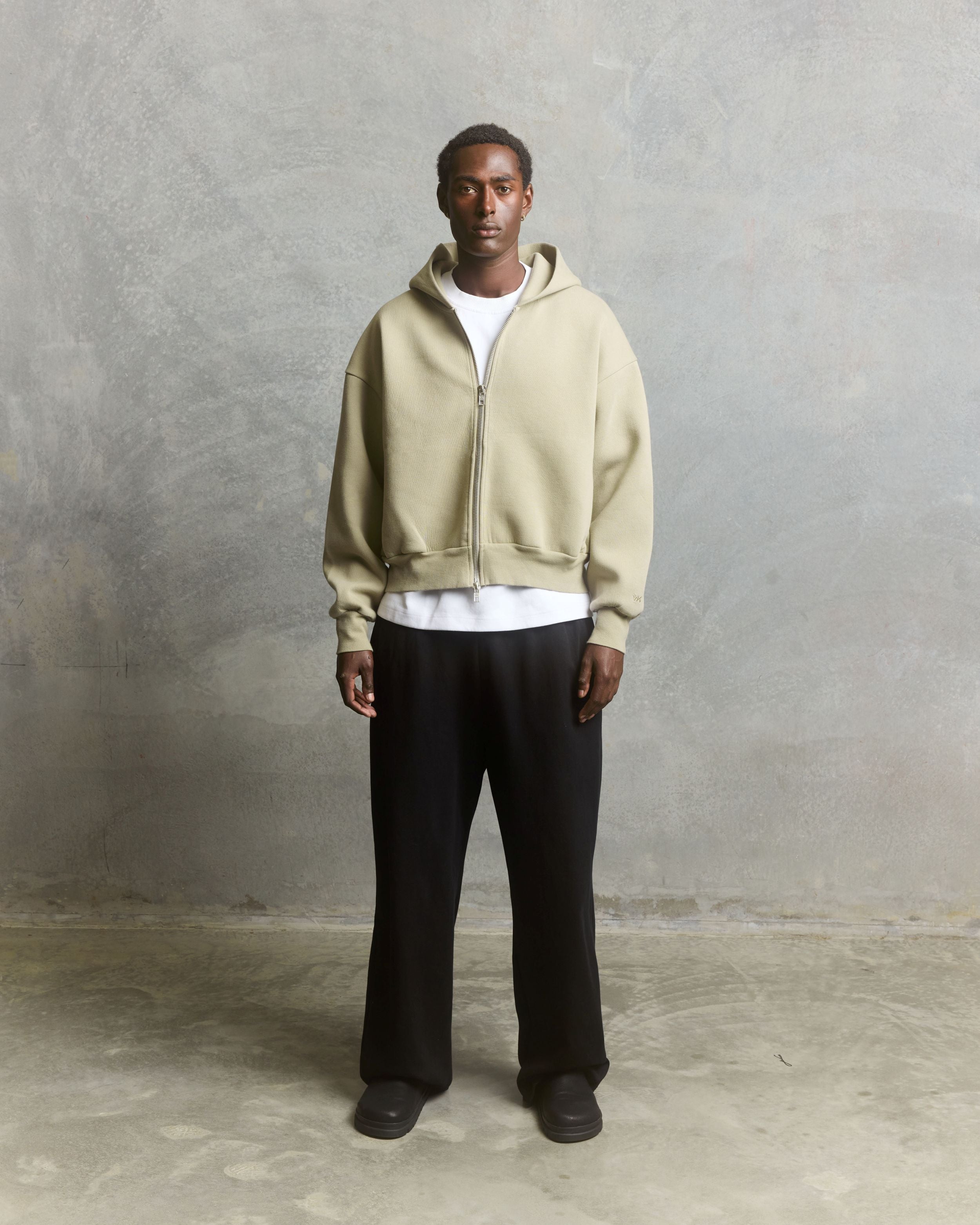 Nothing Form Zip-Up Hoodie | Moss-3