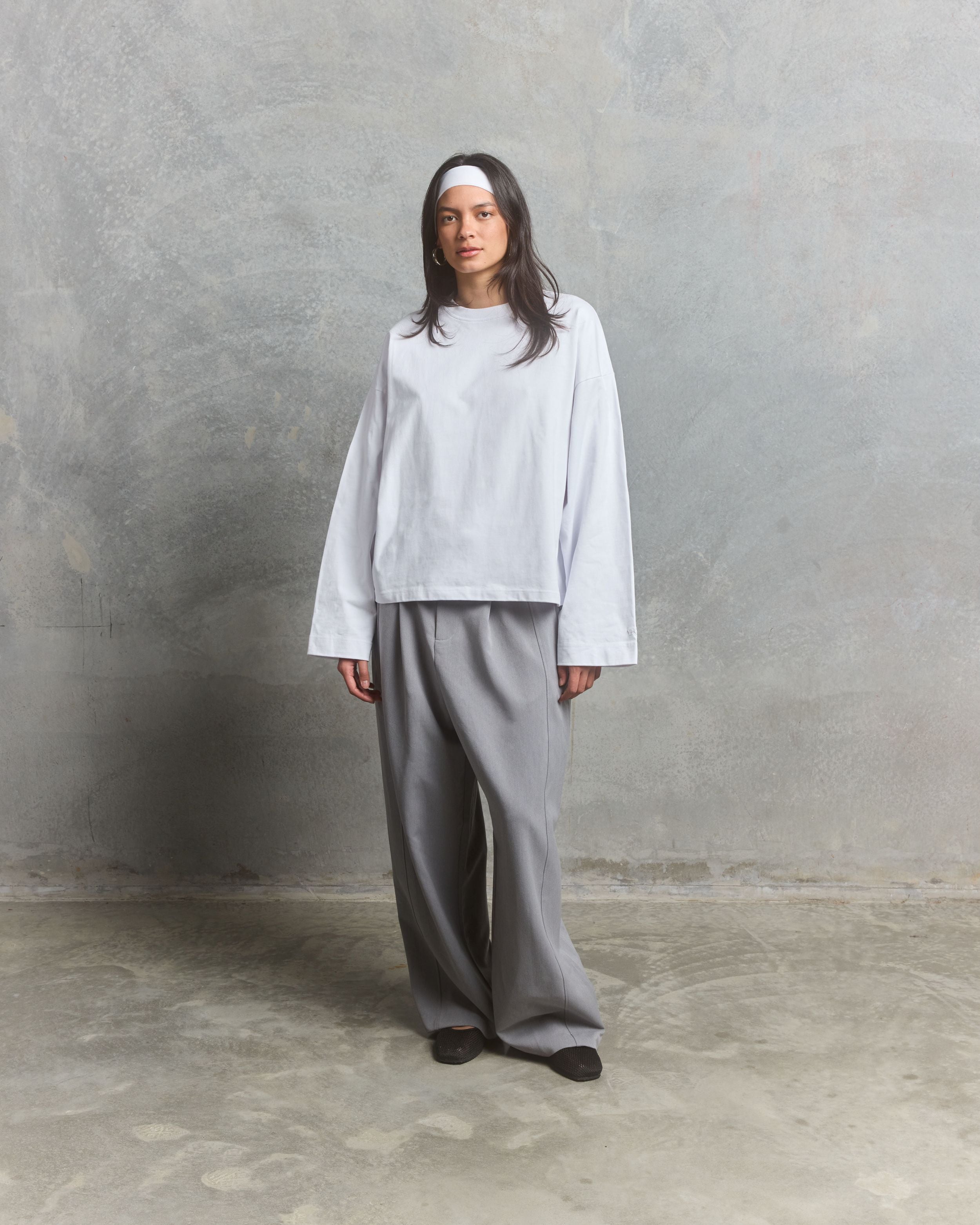 Nothing Wide Long Sleeve Tee | Cloud White